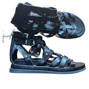 🔥🔥New! A.S.98 Black Leather Payne Sandals- No Longer Available!